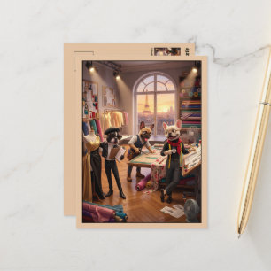 Schattige 3D antropomorfe Franse Bulldog Briefkaart