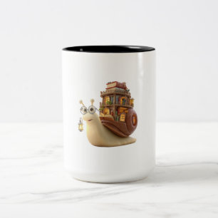 Schattige 3D-cartoonbibliotheekslak Tweekleurige m Koffiemok