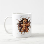 Schattige 3D Gingerbread Man Kerstmis Koffiemok (Links)