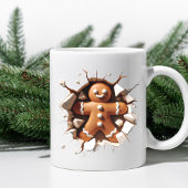 Schattige 3D Gingerbread Man Kerstmis Koffiemok