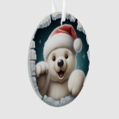 Schattige 3D ijsbeer Ornament (voorkant)
