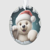 Schattige 3D ijsbeer Ornament (voorkant)