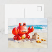 Schattige 3D Kanker Zodiac Krab Briefkaart (Voorkant / Achterkant)