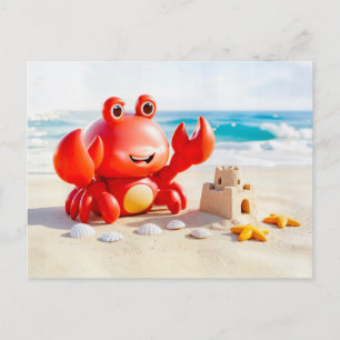 Schattige 3D Kanker Zodiac Krab Briefkaart