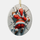 Schattige 3d Kerstman Keramisch Ornament (Rechts)