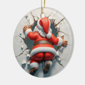 Schattige 3d Kerstman Keramisch Ornament (Links)