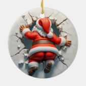 Schattige 3d Kerstman Keramisch Ornament (Achterkant)