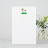 Schattige 3D-look Bij en Lam Briefpapier (Staand voorkant)