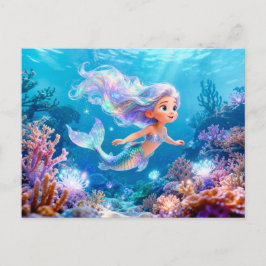 Schattige 3D Maagd Zodiac Zeemeermin Briefkaart