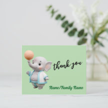 Schattige 3D Olifant Baby Shower Bedankt