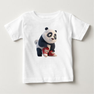 Schattige 3D panda welp in rode sneakers