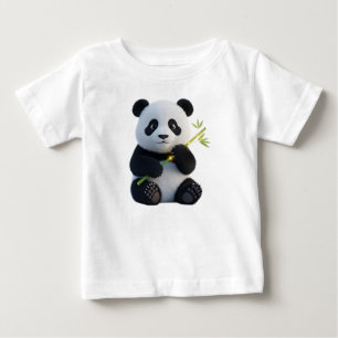 Schattige 3D panda welp met gloeiende bamboe