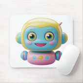 Schattige 3D Robot Muismat – Kawaii AI Tech Buddy (Met muis)