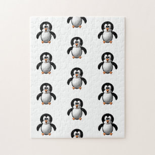 Schattige 3D-Uitzicht Parmantige Pinguïn Legpuzzel
