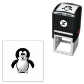 Schattige 3D-Uitzicht Perky Pinguïn Zelfinktende Stempel (In situ)