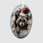 Schattige 3D wasbeer Ornament (voorkant)