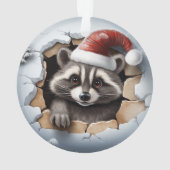 Schattige 3D wasbeer Ornament (achterkant)