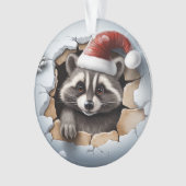 Schattige 3D wasbeer Ornament (voorkant)