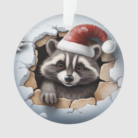 Schattige 3D wasbeer Ornament (voorkant)