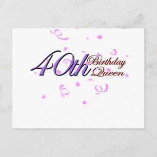 Schattige, "40th Birthday Queen" ontwerp Briefkaart