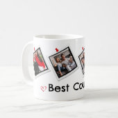 Schattige 4 foto Beste Koppels aangepaste foto's Koffiemok (Voorkant links)