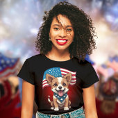 Schattige 4 juli Puppy Flag T-shirt