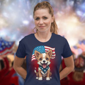 Schattige 4 juli Puppy Flag T-shirt
