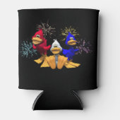 Schattige 4 juli Rode, Witte en Blauwe Eenden Blikjeskoeler (Voorkant)