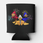 Schattige 4 juli Rode, Witte en Blauwe Eenden Blikjeskoeler (Achterkant)