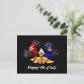Schattige 4 juli Rode, Witte en Blauwe Eenden Briefkaart (Staand voorkant)