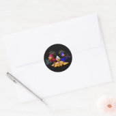 Schattige 4 juli Rode, Witte en Blauwe Eenden Ronde Sticker (Envelop)