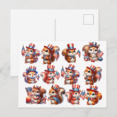 Schattige 4 juli Waterverf Eekhoorn Briefkaart (Voorkant / Achterkant)