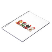 Schattige 4 Kerstkatten - Kerstkattenontwerp Notitieboek (Linkerzijde)