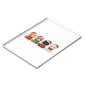 Schattige 4 Kerstkatten - Kerstkattenontwerp Notitieboek (Linkerzijde)
