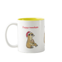 Schattige 4 Meerkats Kerstvakantie Koffie Cacao Mo