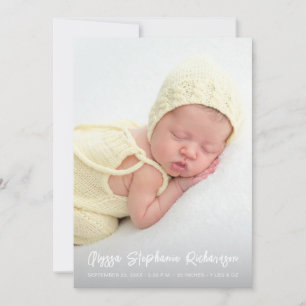 Schattige 4 Meervoudige Foto Verticale Baby Aankon Kaart