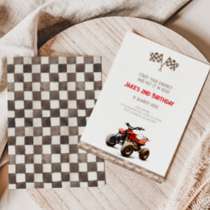 Schattige 4 Wheeler Bike Verjaardagsuitnodiging Kaart