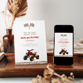 Schattige 4 Wheeler Bike Verjaardagsuitnodiging Kaart