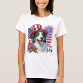 Schattige 4th of July Patriotic Red White Blue T-s T-shirt (Voorkant)