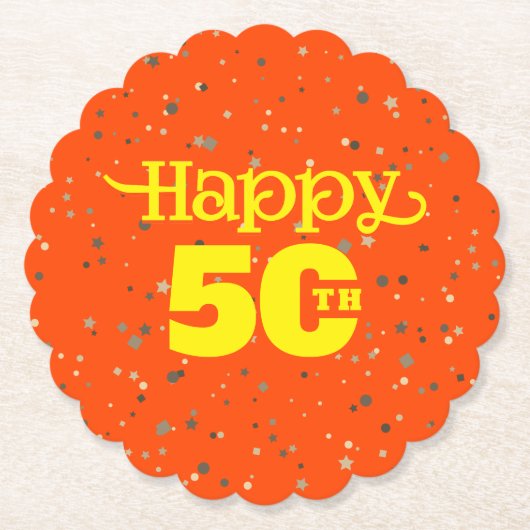 SCHATTIGE 50 jarig Kartonnen Onderzetters (Voorkant)