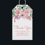 Schattige 50e Verjaardag Roze Bloemen Boeket Water Cadeaulabel<br><div class="desc">Vier uw verjaardagsfeest met deze Elegante 50ste Verjaardag Blush Pink Peach Floral Waterverf Design Suite</div>