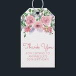 Schattige 50e Verjaardag Roze Bloemen Boeket Water Cadeaulabel<br><div class="desc">Vier uw verjaardagsfeest met deze Elegante 50ste Verjaardag Blush Pink Peach Floral Waterverf Design Suite</div>