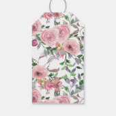 Schattige 50e Verjaardag Roze Bloemen Boeket Water Cadeaulabel (Achterkant)