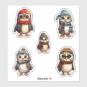 Schattige 5 Winter Hawk Bundel Sticker (Vel)