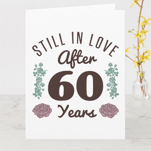 Schattige 60ste verjaardag kaart (Gele Bloem)