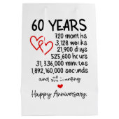 Schattige 60ste verjaardag medium cadeauzakje (Achterkant)