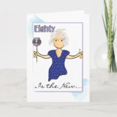 Schattige 80 en Fabulous voor Haar Blauwe Verjaard Kaart (Voorkant)