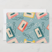 Schattige 80's Blue Cassettebandje Music Afstudere Kaart (Achterkant)
