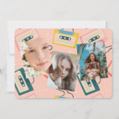 Schattige 80's Roze Cassettebandje Afstuderen Foto Kaart (Achterkant)