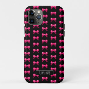 Schattige 8 bit Roze Bow Stropdas Lint Patroon Naa Case-Mate iPhone Case